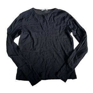 Zara Trafaluc Black Mesh Long Sleeve Shirt Women's Medium M